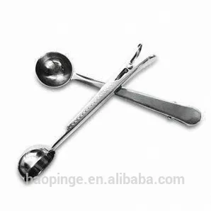 Stainless steel Coffee Scoop/ Spoon With Clip Mirror Polish