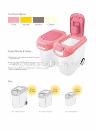 Cat food container, pet food box, pet food bin, pet products