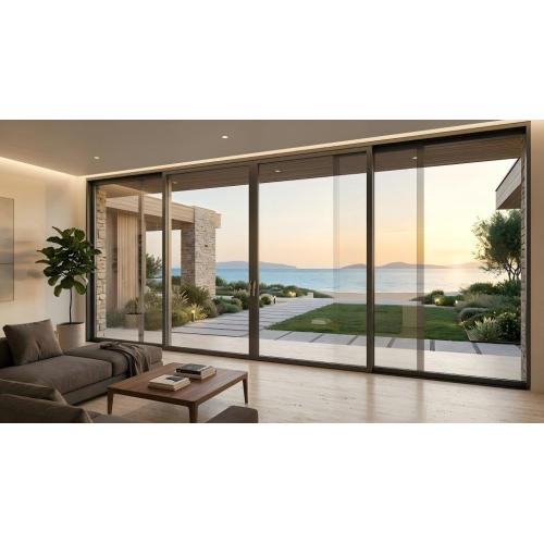 Porta deslizante de alumínio de três vias para vilas luxuosas