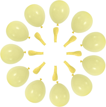 Shallow macaron yellow latex balloons