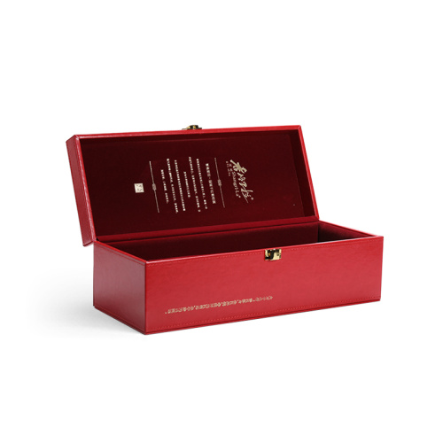 Custom Luxury Red PU Leather Wine Box