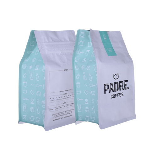 125g 250g 500g 1kg Folha de Alumínio de Fundo Plano Sacos de Grãos de Café com Válvula