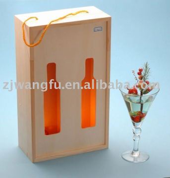 good handmade natural wooden wine case