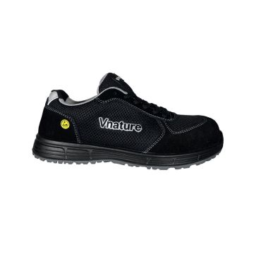 Black Sandwich Mesh Safety Shoes For Worker