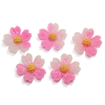 Pretty Gradient Colorful Flower Cherry Slime Filler Charms Simulation Sakura  Resin Beads Home Shoes DIY Ornament Accessory