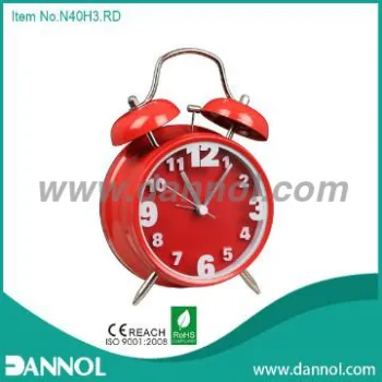 2013 New Home Decoration Modern Metal Twin Bell Alarm Table Clock