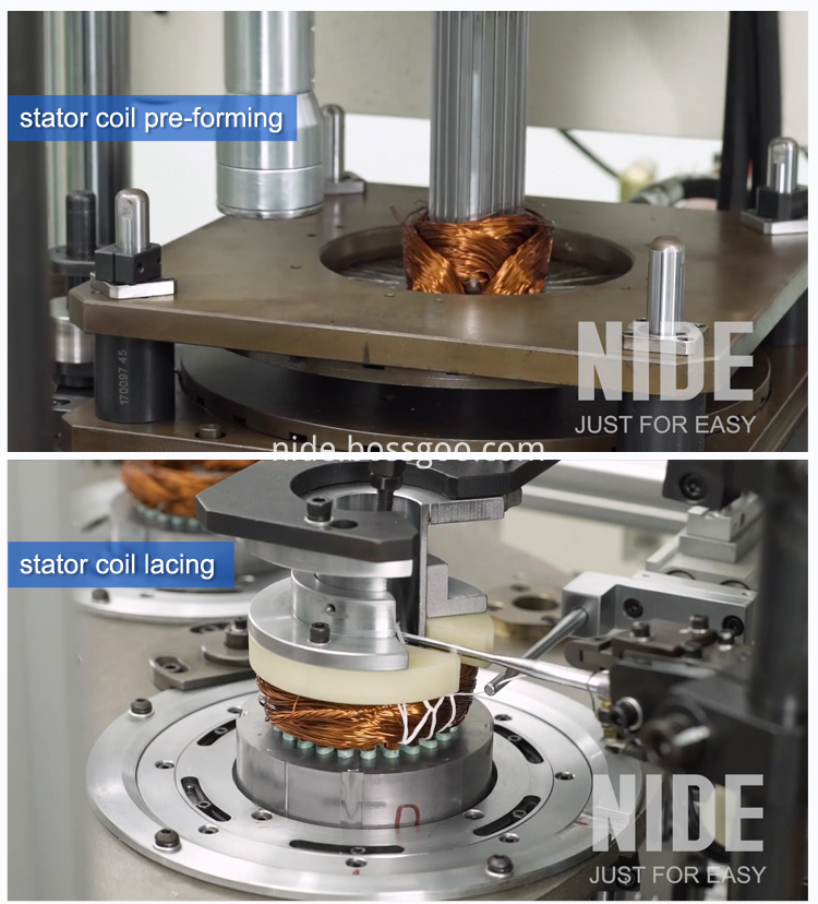 nide-full-automatical-three-pahse-stator-pre forming machine coil lacing machine4