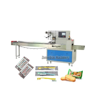 Small Biscuit Sliced Bread Wafer Flow Wrapping Packaging Machine