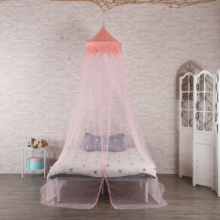 Pink dome mosquito net for single bed