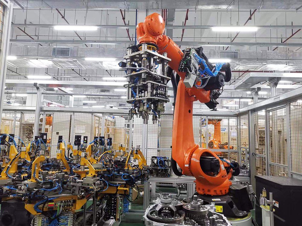 Electronic component on industrial robotic arms Electronic component on industrial robotic arms