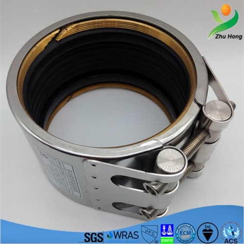 GF water plumbing stainless steel pipe repair clamp cooper ring rubber coupling