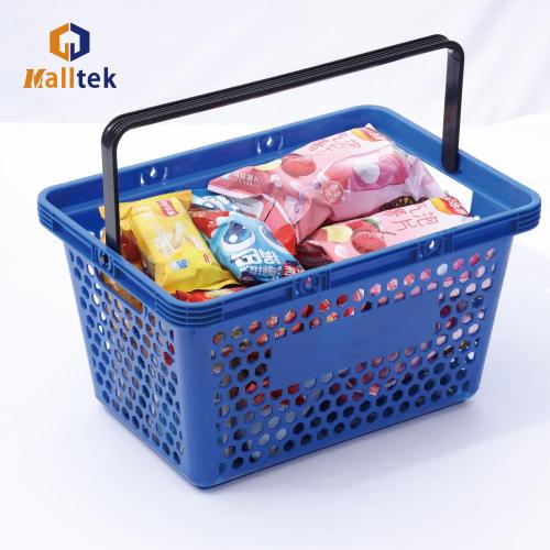 New style chain stores plastic handle shopping basket