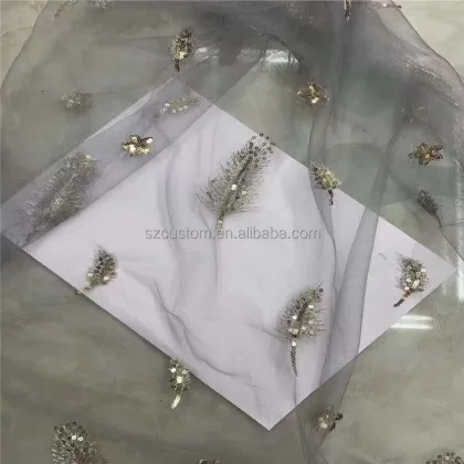 Competitive Price Sequin Velvet Lace Fabric for Wedding Party