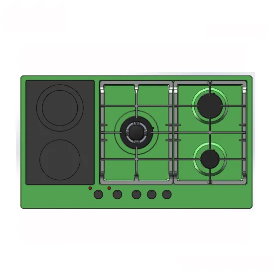 Zhongshan Nuoyi Factory Direct: 5-Burner Stainless Steel Gas and Ceramic Stove