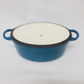 Biru berenamel Cast Iron Cookware Oval Saucepot