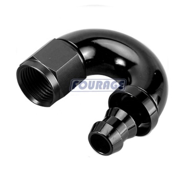 180 Degree Aluminum AN Female Swivel to Barb Push-On Hose End Connector