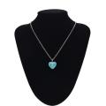 Turquoise fish's scales hexagonal prism Stone Necklace