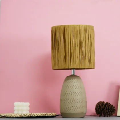 Contemporary Artistic Weavers Vase Table Lamp with Lafite Lampshade