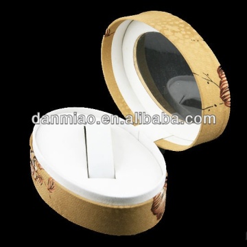 Luxurious delicate flocking cardboard oval tube box for watch