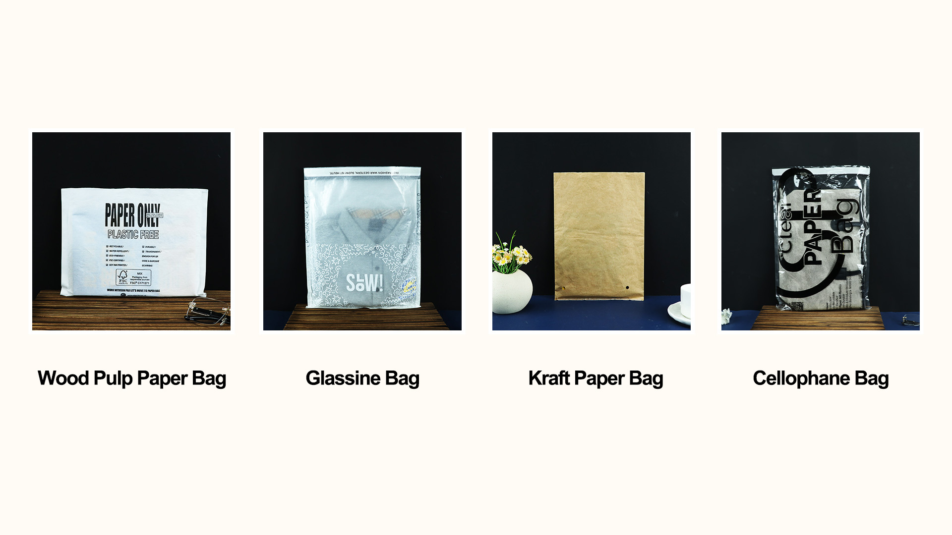 four types of paper bags