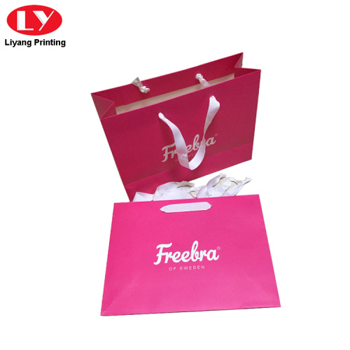 Dark Prink Paper Gift Bag Printed Service