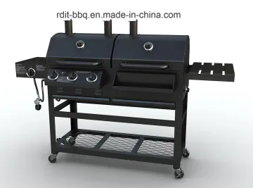 Hot Sale 3 Burners Gas Grill and Charcoal Grill in One Gas and Charcoal Combo Grill