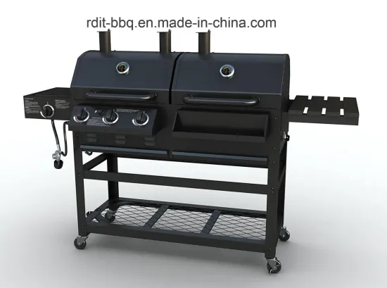 Hot Sale 3 Burners Gas Grill and Charcoal Grill in One Gas and Charcoal Combo Grill