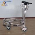 Double-layer stainless steel airport luggage trolley