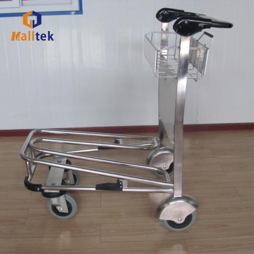 Double Layer Airport Trolley Double-layer stainless steel airport luggage trolley Supplier