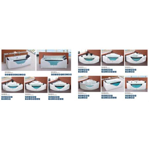 Rectangle Two Person Massage Freestanding Bathtub