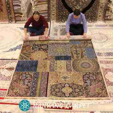 6'x9' Handwoven Splicing Design Persian Silk Rug