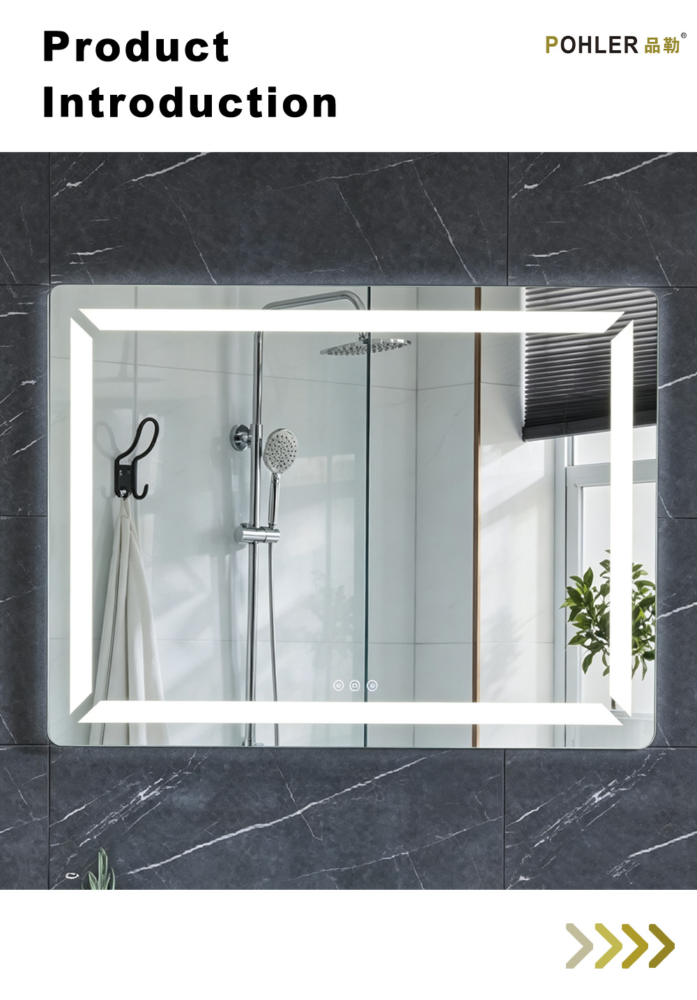 D026 Rectangular LED Lighted Bathroom Mirror X