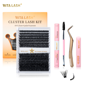 Kit di estensione per ciglia Litalash fai -da -te: cluster di ciglia da 280 pezzi con legame, sigillo e rimozione