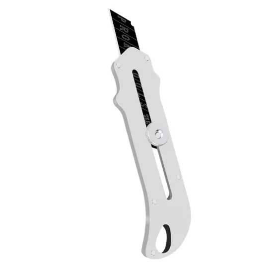 High-Quality Stainless Steel Handle Utility Knife with Black Carbon Steel Blade and Pocket Knife Cutter