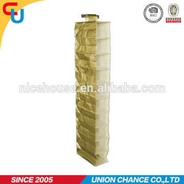 golden color 10 shelves haning closet organizer storage