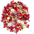 Large assorted white vinyl plastic christmas color beads