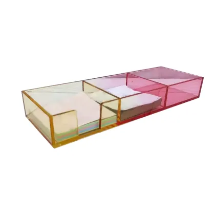 Choice Fun Clear Acrylic Drawer Storage Box with Post-It Note Clip