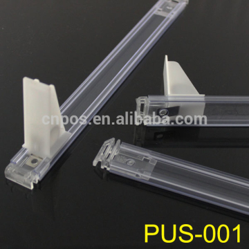 plastic shelf pusher system for market using