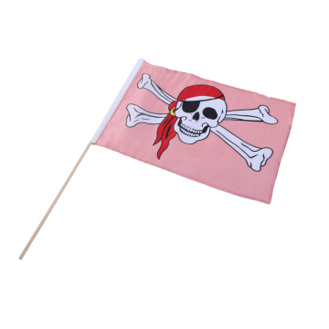 Free sample pirate hand flag with wooden pole