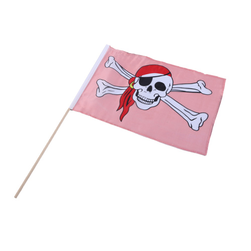 Free sample pirate hand flag with wooden pole