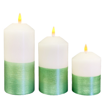 green paraffin wax timer battery christmas candle led