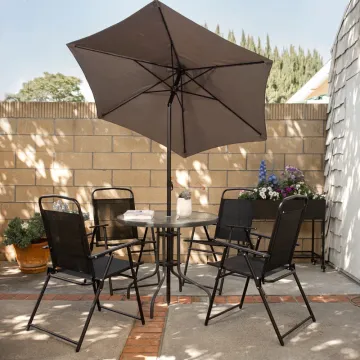 6 Piece Patio Garden Set with Dining Table - Outdoor Furniture