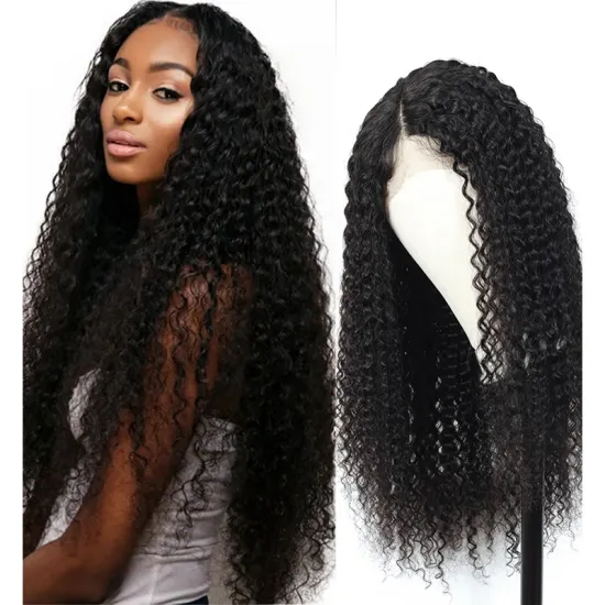 Customization 13x6 hd Lace Front African Kinky Curly Blend Wig 110g-320g 100% Human Hair for Black Women