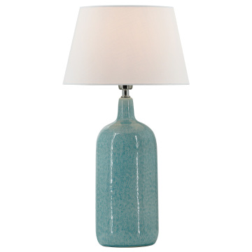 Handcrafted Ceramic Desk Lamp with Elegant Lake Bule