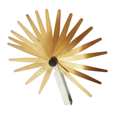 ทองเหลือง 20pcs Blade Feeler Gauge ตั้งค่า 0.05-1.00 มม.
