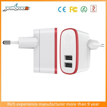 AC240v 2-port Family-sized Smart eu usb Charger with Safety Fuse