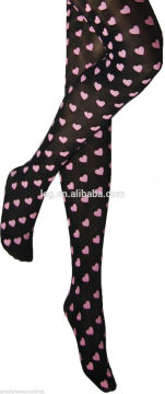 Sexy Pink Heart-Shaped Love Anklets Print Tattoo Sheer Pantyhose Tights