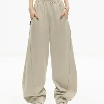 Wholesale Blank Cotton Oversized Wide Leg Sweatpants Stacked Flared Pants for Men