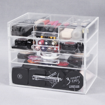 Beauty Organizer aus klarem Acryl mit 4 Schubladen