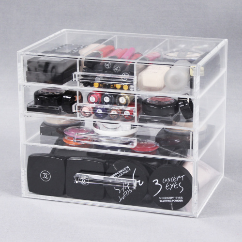 Clear Acrylic 4 Laci Kecantikan Organizer